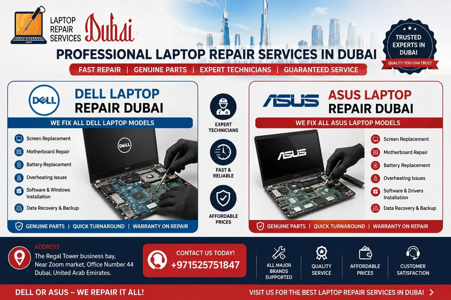 Need Dell or Asus Service Center in Dubai?